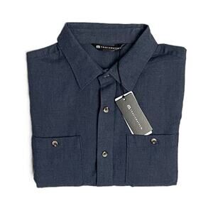 Travis Mathew Men's Medium Cloud Collection Flannel Shirt Blue Heather NEW